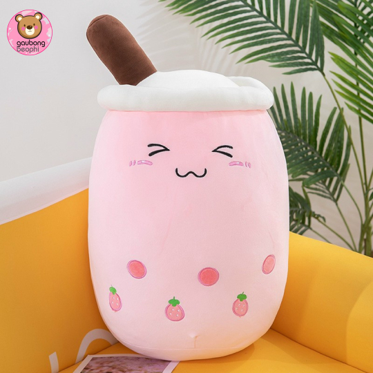 Gối Ôm Ly Trà Sữa Hồng 50cm